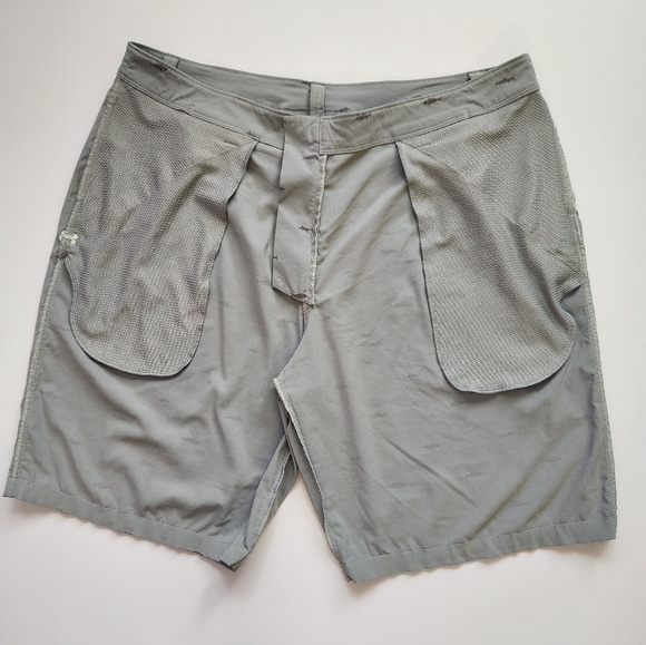 UNDER ARMOUR Gray Loose Men's Flat Front Shorts Size 36 with Pockets Length 20" - Picture 9 of 12